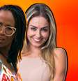 Karol Conká entre as campeãs Emilly, do ‘BBB17’, e Paula, do ‘BBB19’: o público se chocou com a pessoa real por trás da imagem da artista  Foto: Blog Sala de TV / Reprodução