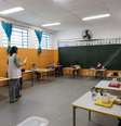 A cidade de São Paulo deu início às aulas presenciais do ensino municipal na manhã desta segunda-feira, 15 de fevereiro.  Foto: DEIVIDI CORREA / Estadão