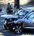 Carro de Tiger Woods após acidente em Los Angeles
23/02/2021 REUTERS/Gene Blevins  Foto: Reuters