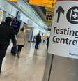 Centro de testagem da Covid-19 no aeroporto de Heathrow, em Londres
13/02/2021
REUTERS/Toby Melville  Foto: Reuters