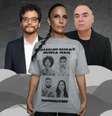 O ator Wagner Moura, a cantora Ivete Sangalo (vestindo a camiseta da campanha contra o trabalho escravo) e o estilista Reinaldo Lourenço: união de forças contra a exploração de pessoas  Foto: Reprodução