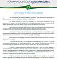Documento divulgado pelo Fórum Nacional de Governadores.  Foto: Reprodução/ Fórum Nacional de Governadores / Estadão