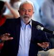 Lula faz pronunciamento no Sindicato dos Metalúrgicos do ABC  Foto: EPA / Ansa - Brasil