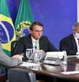 Bolsonaro durante a videoconferência com a Frente Parlamentar do Micro e Pequeno Empreendedor  Foto: Marcos Corrêa/PR