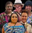 Acima, Christina Rodrigues, Jotinha e Rodela; abaixo, Ygona Moura e Kleber Lopes: talentos da comédia interrompidos pela covid-19  Foto: Fotomontagem: Blog Sala de TV