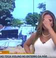 A apresentadora Silvye Alves não resistiu à cena triste do filho se despedindo da mãe com música  Foto: Reprodução