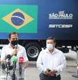 O governador João Doria acompanha liberação de mais 1 milhão de doses da vacina do Instituto Butantan para o Ministério da Saúde  Foto: Divulgação/Governo do Estado de SP / Estadão