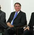 Jair Bolsonaro sentou entre Hamilton Mourão e Arthur Lira durante cerimônia  Foto: Marcos Corrêa/PR