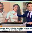 O tribunal da TV: “Se matam meu filho, eu não vou dizer o que eu faria com quem cometeu o crime”, disse Luiz Bacci na TV, ao se colocar no lugar de Monique, mãe de Henry  Foto: Reprodução/Record TV