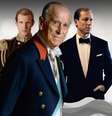 O príncipe Philip, duque de Edimburgo, entre os atores Matt Smith e Tobias Menzies, que o interpretaram em diferentes temporadas de ‘The Crown’  Foto: Fotomontagem: Blog Sala de TV