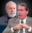 Lula não disfarça irritação com jornalistas do Grupo Globo, como Merval Pereira, por conta da cobertura de seu julgamento na Lava Jato  Foto: Fotomontagem: Blog Sala de TV