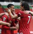 Greenwood comemora vitória do Manchester com Cavani  Foto: Gareth Copley / Reuters