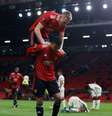 Jogadores do Manchester United comemoram vitória sobre a Roma na Liga Europa
29/04/2021
REUTERS/Phil Noble  Foto: Reuters
