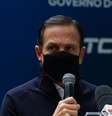 O governador de São Paulo, João Doria, acompanha, nesta quarta-feira (12), a liberação de um novo lote de doses da vacina do Instituto Butantan  Foto: Rogério Galasse / Futura Press
