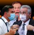 Os senadores Flávio Bolsonaro e Renan Calheiros durante embate na CPI, transmitido ao vivo: “O Brasil tá vendo”, diria Tiago Leifert  Foto: Fotomontagem Blog Sala de TV