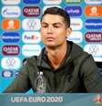 Cristiano Ronaldo durante entrevista da Euro 2020 na Puskas Arena, Budapeste
14/6/ 2021 UEFA/via REUTERS   Foto: Reuters