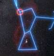 Betelgeuse é o ponto laranja, visto na constelação de Orion  Foto: ESO/N.Risinger (skysurvey.org) / BBC News Brasil