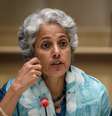 Cientista da OMS Soumya Swaminathan 
 3/7/2020   Fabrice Coffrini/Pool via REUTERS  Foto: Reuters