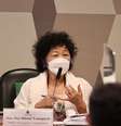 A médica Nise Yamaguchi depõe na CPI da Covid-19 no Senado Federal em Brasília (DF), nesta terça-feira (1), que investiga as ações e omissões dos governos federal e estadual, no combate a pandemia  Foto: Frederico Brasil / Futura Press