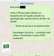 Troca de mensagens entre o deputado Luis Miranda e ajudante de ordem do presidente Jair Bolsonaro  Foto: Reprodução / Estadão