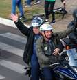 Bolsonaro durante motociata em Chapecó  Foto: Isac Nóbrega / PR