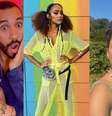 Gil do Vigor, Pabllo Vittar, Gabriela Hebling e Bruna Linzmeyer compartilharam cliques nas redes sociais.  Foto: Montagem/FC/Instagram / Famosos e Celebridades