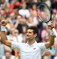 Djokovic festeja vitória sobre Kevin Anderson em Wimbledon REUTERS/Toby Melville  Foto: Toby Melville / REUTERS