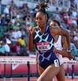 Brianna McNeal durante a seletiva olímpica dos 100m com barreiras  Foto: Kirby Lee-USA Today Sports/Reuters