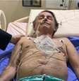 Bolsonaro publicou nas redes sociais uma foto de sua mais recente internação  Foto: Instagram / Reprodução