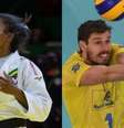 Ketleyn Quadros e Bruninho vão ser os responsáveis por carregar a bandeira brasileira em Tóquio  Foto: Divulgação/IJF e FIVB/Divulgação / Estadão