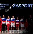 Modelos apresentam uniformes da equipe olímpica da Rússia, que não pode competir sob a bandeira do país em Tóquio  Foto: Evgenia Novozhenina/Reuters