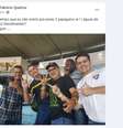 Publicação compartilhada por Fabrício Queiroz mostra o ex-assessor ao lado do presidente Jair Bolsonaro, do deputado federal Hélio Lopes (PSL-RJ), do assessor especial da presidência Max Guilherme e do assessor parlamentar Fernando Nascimento Pessoa.  Foto: Reprodução/Facebook / Estadão