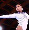 Rebeca Andrade ficou atrás apenas da americana Simone Biles  Foto: Lindsey Wasson / Reuters
