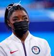 Simone Biles após se retirar da final por equipes da ginástica da Olimpíada de Tóquio
27/07/2021 Danielle Parhizkaran-USA TODAY Sports  Foto: Reuters