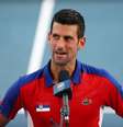 Novak Djokovic fala com a imprensa após vencer partida durante os Jogos de Tóquio
28/07/2021 REUTERS/Mike Segar  Foto: Reuters