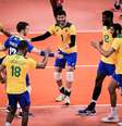 Bruninho (camisa 1) durante vitória sobre a Tunísia na estreia do Brasil na Olimpíada  Foto: Divulgação/FIVB