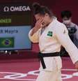 Mayra fica emocionada com o bronze conquistado em Tóquio Júlio César Guimarães/COB  Foto:  Júlio César Guimarães / COB