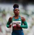Rosângela Santos durante as eliminatórias da prova dos 100 metros rasos em Tóquio  Foto: Aleksandra Szmigiel/Reuters