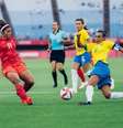 Marta no empate do Brasil contra o Canadá Sam Robles CBF, nesta sexta-feira  Foto: Sam Robles / CBF