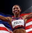 Allyson Felix, dos EUA, comemora bronze nos 400m rasos nos Jogos de Tóquio
06/08/2021
REUTERS/Kai Pfaffenbach  Foto: Reuters