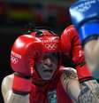 Bia Ferreira acabou derrotada na final da categoria até 60kg do boxe olímpico (LUIS ROBAYO/POOL/AFP)  Foto: LANCE!