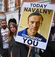 Protesto a favor de Alexei Navalny em Londres  Foto: ANSA / Ansa - Brasil