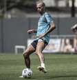 Diego Tardelli durante o treino desta terça-feira no CT Rei Pelé  Foto: Ivan Storti/Santos FC