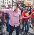 Fernando Haddad após discursar em manifestação contra Jair Bolsonaro  Foto: YURI MURAKAMI/FOTOARENA / Estadão