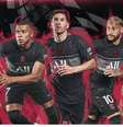 Astros do PSG com o novo terceiro uniforme da equipe para a temporada 2021/2022  Foto: Reprodução/@psg.fr
