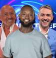 Nas laterais, os apresentadores Goucha e Cláudio; ao centro, o brother Lourenço  Foto: Divulgação/TVI