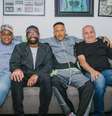 Juary, Gilberto Sorriso, Mano Brown e Pita se encontram para papo em podcast  Foto: Jef Delgado/Spotify