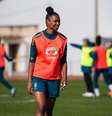 Zagueira Daiane durante treino em João Pessoa para enfrentar Argentina em amistoso Divulgação CBF  Foto:  Divulgação  / CBF