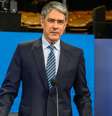 William Bonner no cenário do debate da eleição presidencial de 2018 na Globo  Foto: Raquel Cunha/TV Globo