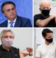Maioria dos líderes tomaram vacinas e compartilharam as imagens (Créditos: Reuters, Governo do Reino Unido, Reprodução)  Foto: BBC News Brasil